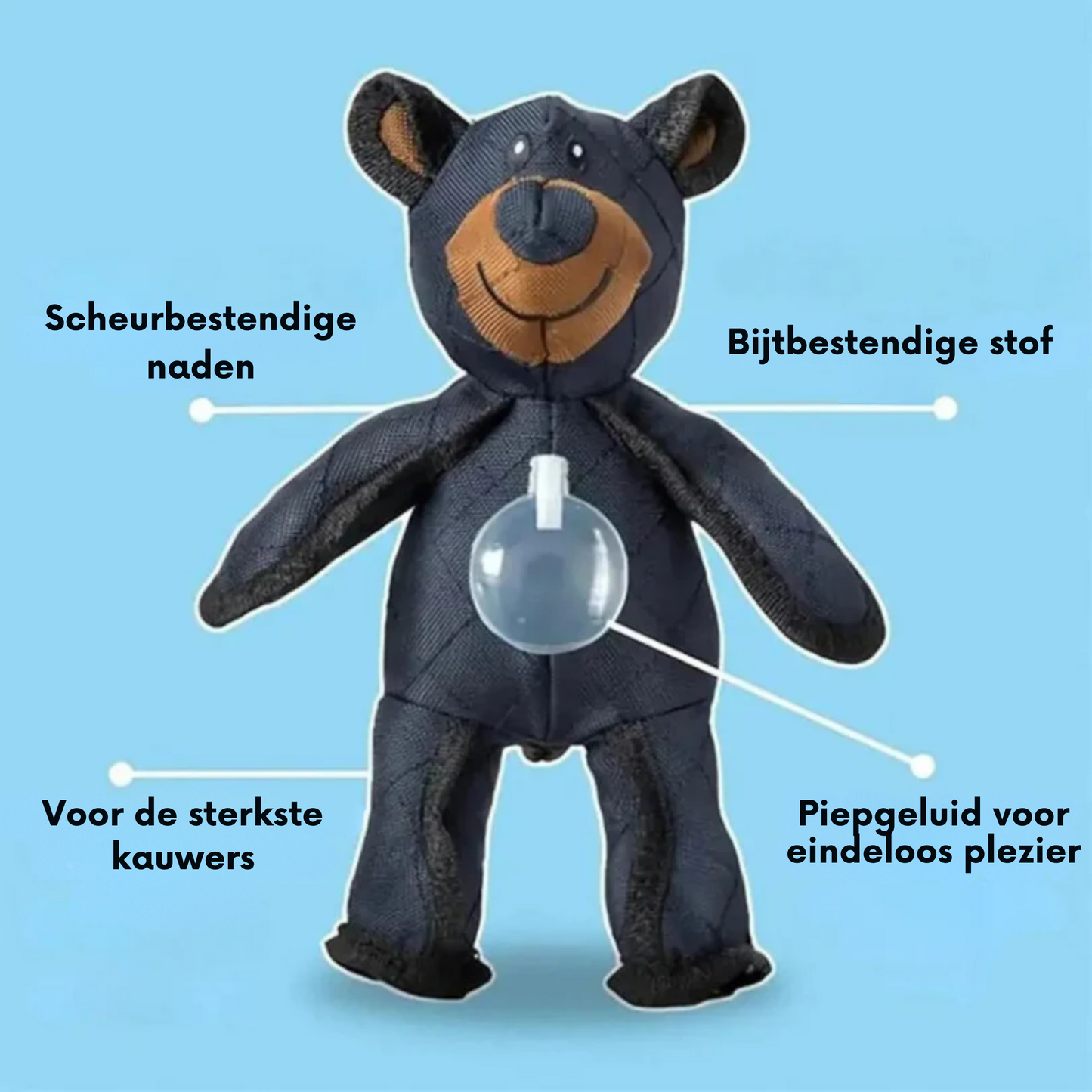 ChewyBear | Bijtbestendige knuffel | 1+1 gratis